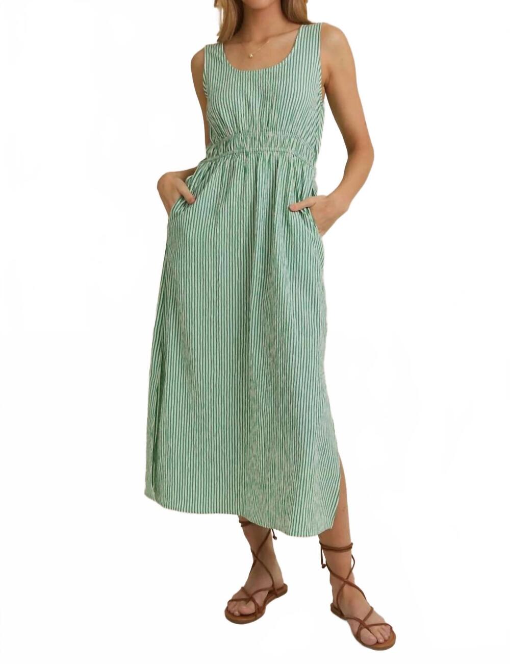 NEW GILLI stanley striped dress in green